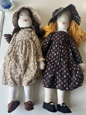 2 Vintage handmade 1980s Prairie Rag Large Dolls