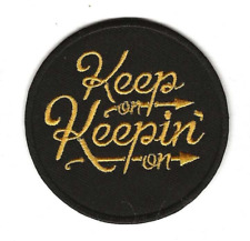 Northern Soul Classic Keep On Keepin On  Black - Embroidered Iron Sew On Patch
