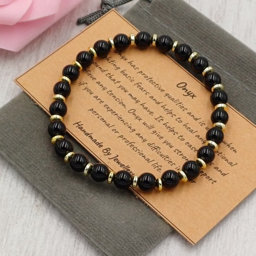 Black onyx bracelet - black,