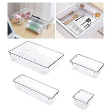 Fitment Drawer Organizers Bins Dividers Bedroom Storage Box Clear Plastic