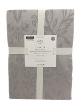 M&S Home Aurelie Damask Printed Sateen Bedset Grey Mix Super King New F1