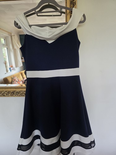 Quiz navy white fit - navy, flare
