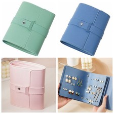PU Ear Studs Earrings Storage Book Portable Jewelry Bags Display Organizer UK