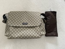 Gucci Baby Changing Bag GG Monogram Canvas, Mat Bottle Holder, Brown