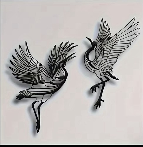 Pcs crane bird metal wall - metal,