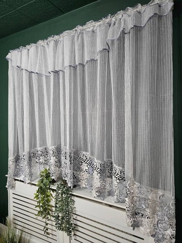 White grey voile - grey, curtain