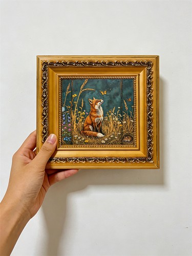 Vintage fox forest botanical - forest,