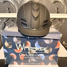 BLACK JOHN WHITAKER CLUB YOUNG RIDER HELMET NEW Size L/Xl 57-61 CM Horse Riding