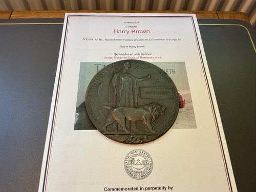 Ww1 memorial plaque harry - memorial,