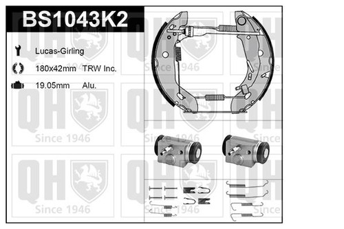 Quinton hazell bs1043k2 brake - quinton,