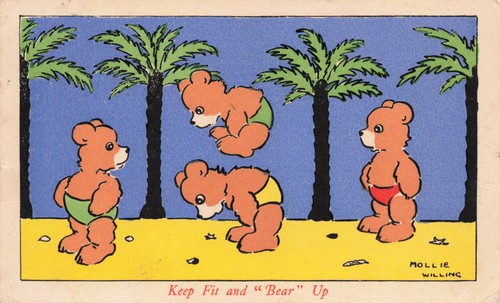 Vintage keep fit and bear - vintage,