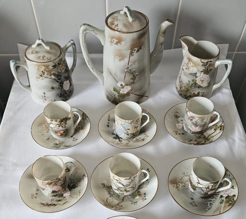 Vintage porcelain tea set hand - porcelain,
