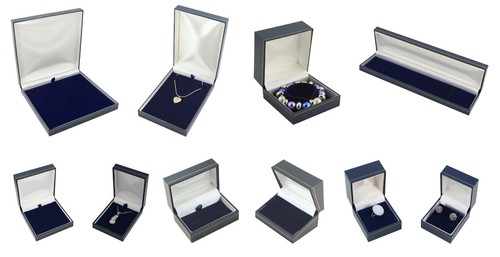 Blue leatherette jewellery - leatherette,