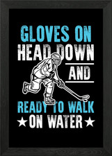 Ice Hockey Gloves On Framed