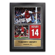 Thierry Henry Arsenal Football Printed Autograph Memorabilia Framed