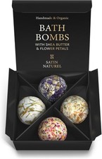 Satin Naturel Luxury Gifts for Women - 4X Organic Handmade Bath Bombs with Natu
