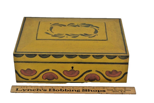 Antique box wood - wood, paint