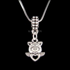 ~Pig Winged Heart Necklace~