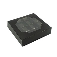 Empty Black Pick & Mix Sweet Boxes with clear window display ideal for gifting