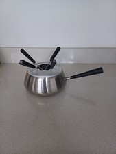 Retro Vintage Culinox Spring Swiss Stainless Steel Fondue Pan set