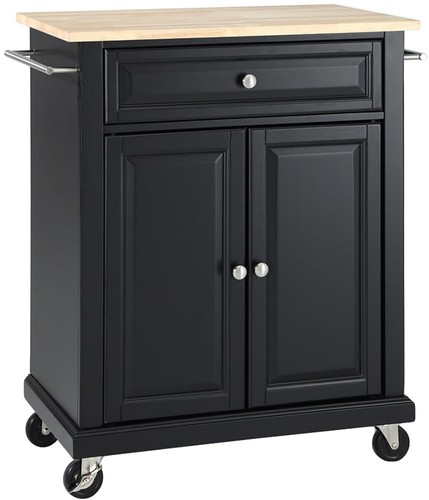 Compact rolling cart with wood - compact,