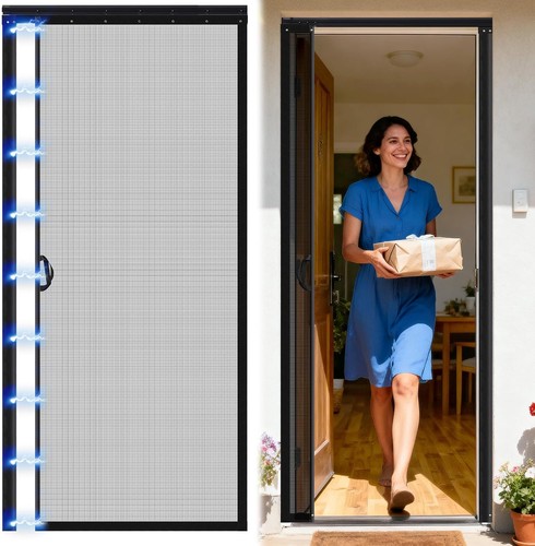 Retractable screen door - retractable, w/