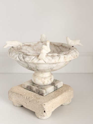 Vintage alabaster bird bath - vintage,
