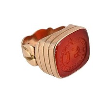 9ct gold Carnelian seal ring