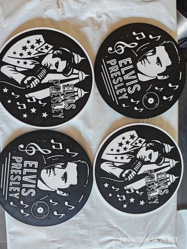Set elvis coasters - 4, 3d