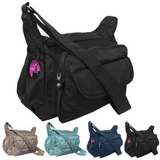 Handbag Cross Across Body Organiser Bag Long Canvas Shoulder Strap Pockets