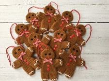 Handmade Crocheted Gingerbread Man Christmas Tree Hanging Decoration