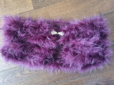 Vintage Style Real Marabou Purple Feather Cape Shawl with Brooch Clsp UK8 Small
