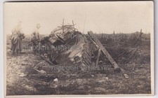 Original Photo postcard  German soldiers inspecting knocked out WW1 British Tank