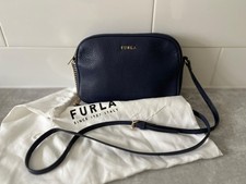 Furl Cross Body Small Blue Leather Bag