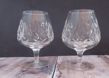 Two (2) Edinburgh Crystal “TAY” Brandy Glasses / Goblets 5 inches tall