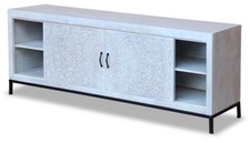 Mango Wood Carved  White