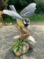 Vintage Boehm Porcelain Great Tit With Common Daisies Bird Figure 200-54