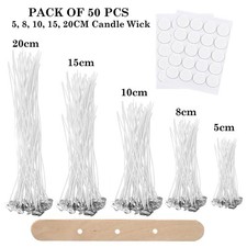 Long Pre-Waxed Candle Wicks