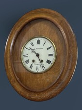 Antique Outstanding Oak French Wall Clock   Hammer Strike - Pendulum - Working