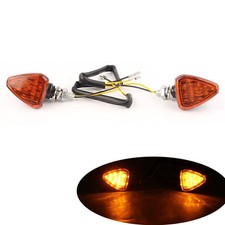 2pcs Orange Lens LED Turn Signal Lights Indicator For Motorcycle ATV Dirt Bike