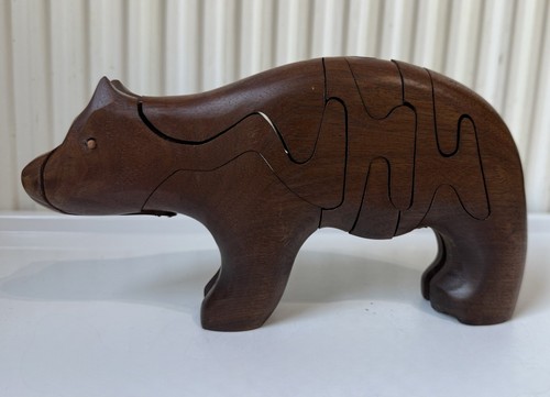 Vintage wooden bear puzzle - vintage,