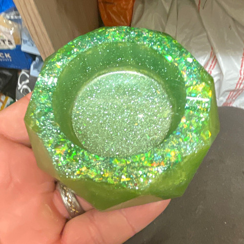 Green glitter resin cigar - glitter,