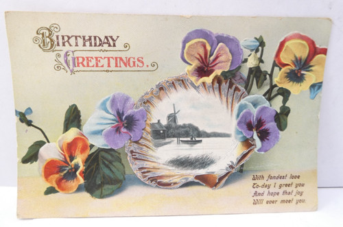 Birthday greetings pansies - birthday,