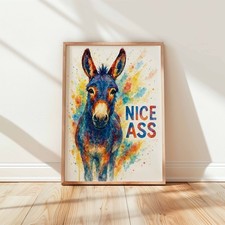 Funny Donkey Wall Art Print