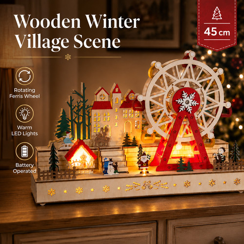 Light wooden christmas - light, up