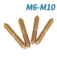 Double Ended Dowel Screw Wood Threaded Self Tapping Rod Bar Bolts Stud M6 M8 M10