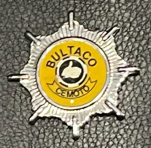 Motorcycle pin badge - motorcycle, bultaco
