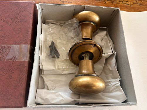Antique brass round door - antique, knob