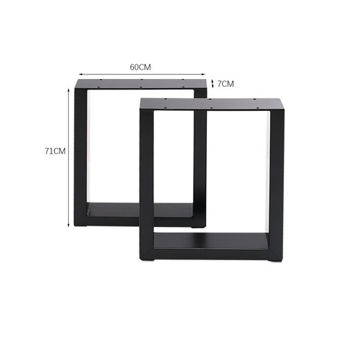 Square metal table legs - table, of