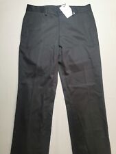 DUCHAMP LONDON Mens UK 30R Cotton Satin Trousers (NEW) Black Zip Up Fly